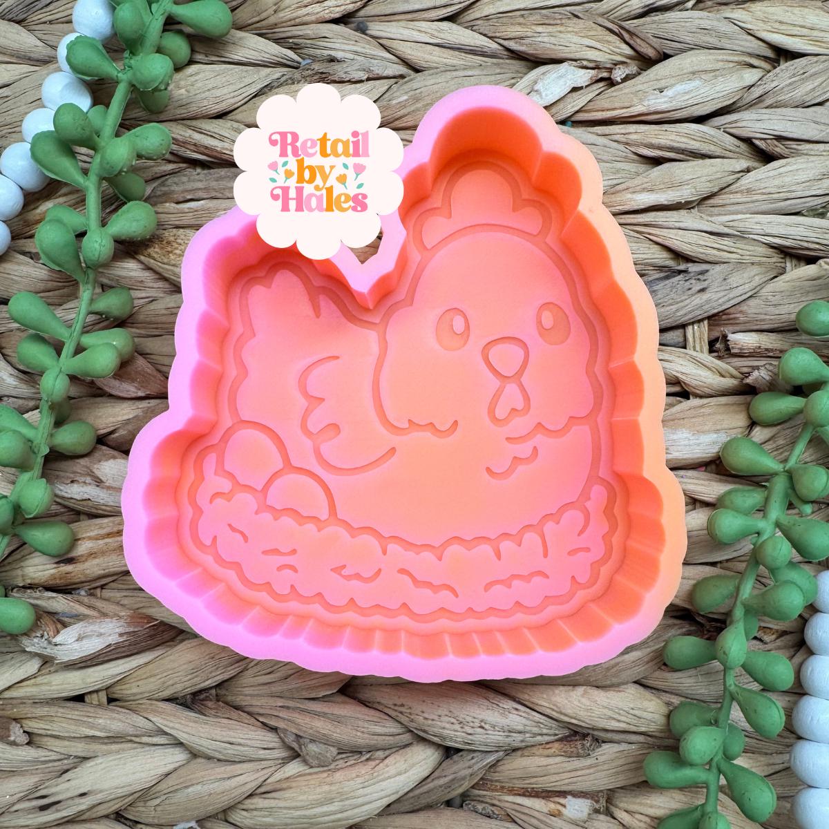 Chicken Freshie Mold, chicken on nest freshie molds, western freshie molds, homesteading freshie mold, animal freshie mold, egg farm freshie
