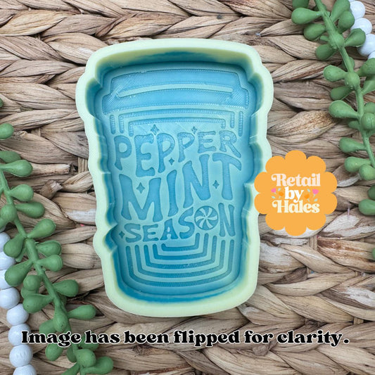 Peppermint Season Freshie Mold, freshie making supplies, winter coffee freshie mold, winter freshie mold, Christmas freshie mold