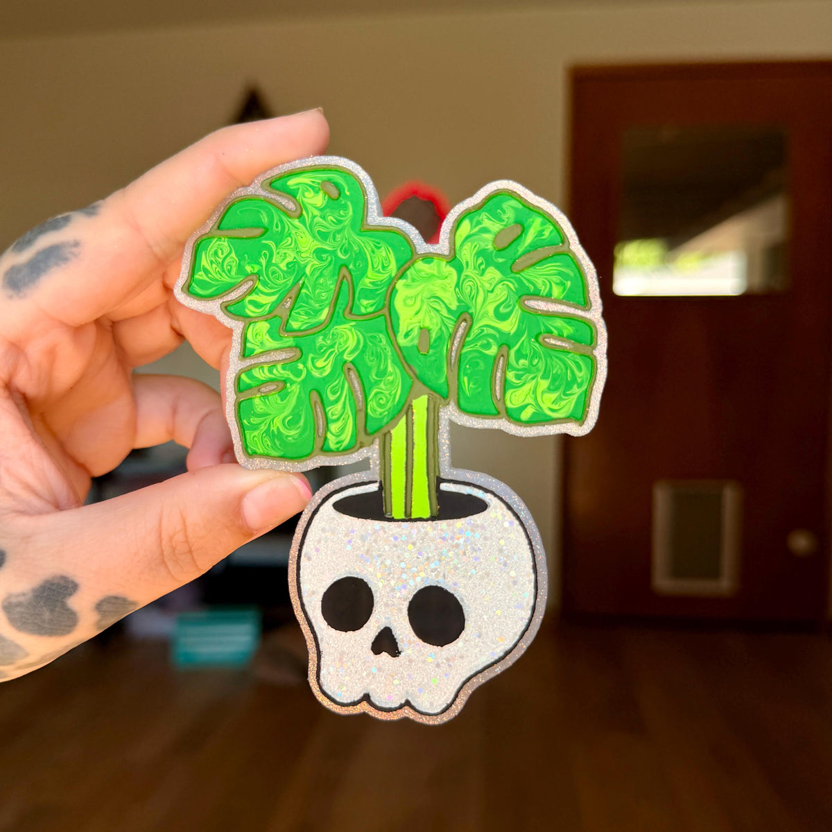 Skull Planter Mold, Cute Halloween Freshie Mold, Witchy Freshie Mold, Monstera Freshie Mold, Spooky Freshie Molds, Skull Plant freshie mold