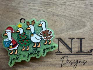 Just a Jolly Goose Freshie Mold, Silly Goose Christmas freshie mold, goose squad freshie mold, funny christmas freshie, geese freshie mold