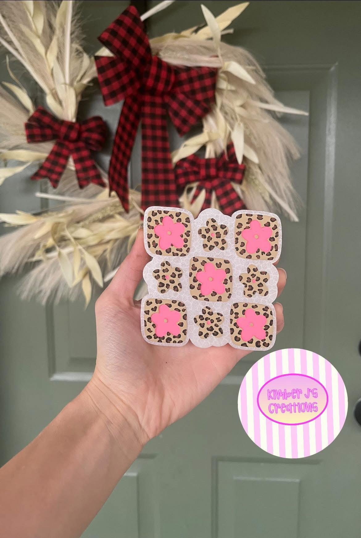 Square Flowers freshie Mold, Summer freshie molds, flower mold, cute freshie molds, checkerboard flower freshie molds, wax melt mold