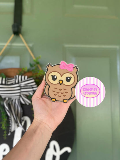 Owl Freshie Mold, Animal Freshie Mold for animal lovers, Owl bath bomb mold, for wax melts, Owl soap mold, Owl with bow freshie mold