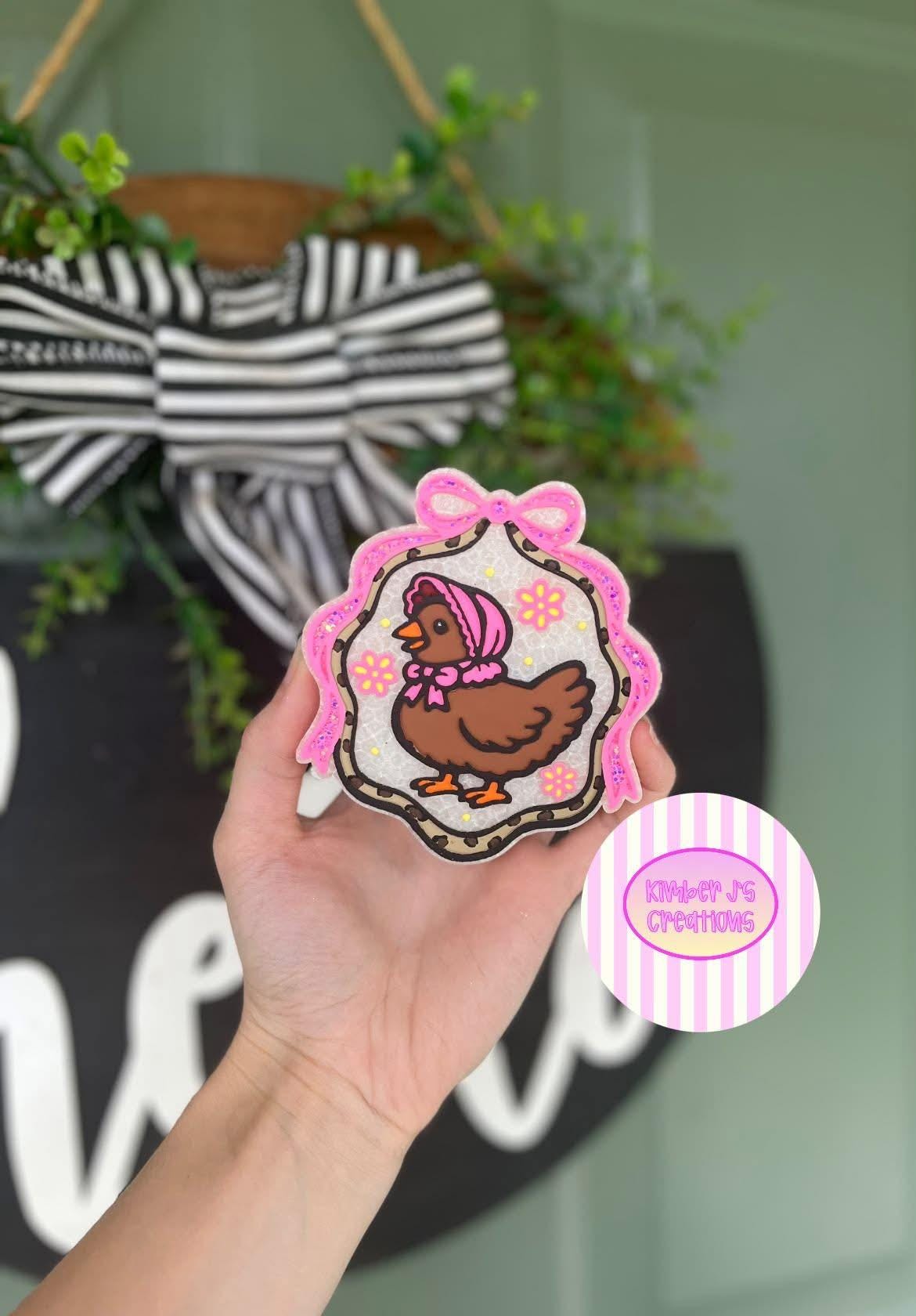 Chicken in Frame Freshie Mold, silicone molds, freshie molds, western freshie molds, homesteading freshie mold, animal freshie mold