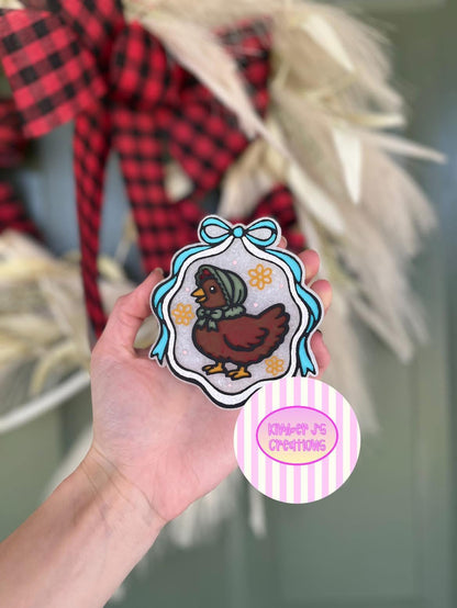 Chicken in Frame Freshie Mold, silicone molds, freshie molds, western freshie molds, homesteading freshie mold, animal freshie mold