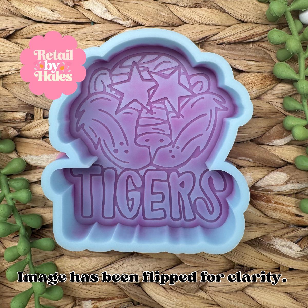 Tigers Freshie Mold, football team car freshie design, school mascot freshie mold, tiger freshie mold, tiger soap mold, school freshie