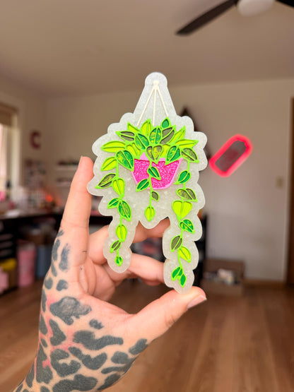 Hanging Plant Freshie Mold, freshie making supplies, plant freshie molds, desert silicone mold, succulent freshie design, high quality molds