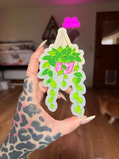 Hanging Plant Freshie Mold, freshie making supplies, plant freshie molds, desert silicone mold, succulent freshie design, high quality molds