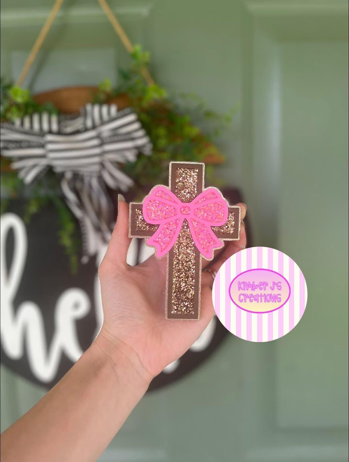 Cross with Bow Freshie Mold, for easter, car freshie cross mold, cross easter mold for bath bombs, easter freshie, Christmas cross