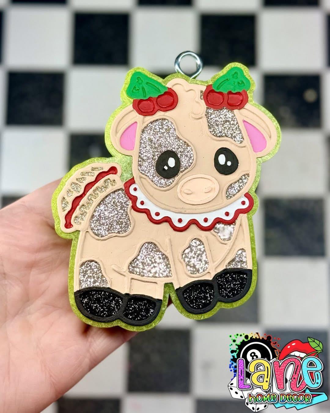 Cherry Pie Cow Freshie Mold, western freshie molds, pie freshie mold, fall freshie mold, autumn freshie mold, food freshie mold, cutie cow