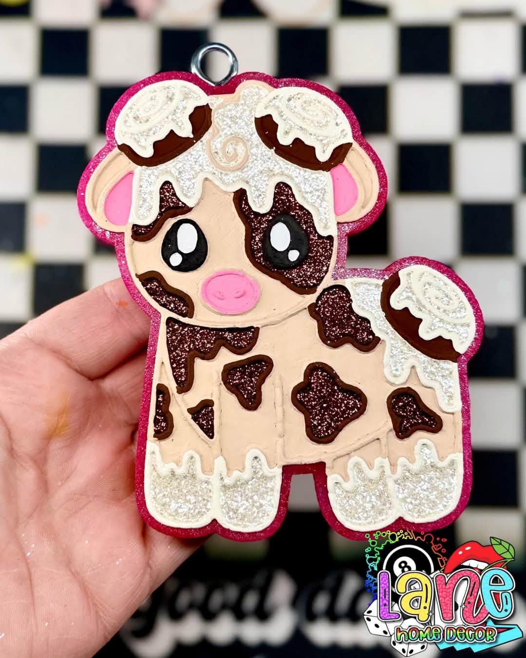 Cinnamon Roll Cow Freshie Mold, Cute Cow Silicone Car Freshie Mold, Handmade Freshie Mold, Wax Melt, Soap, Concrete & Plaster Mold