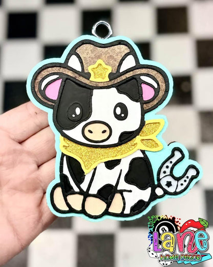 Cowboy Cow Freshie Mold, Western Freshie Molds for Men, Bestselling guy freshie molds, popular silicone molds for husbands, country freshie