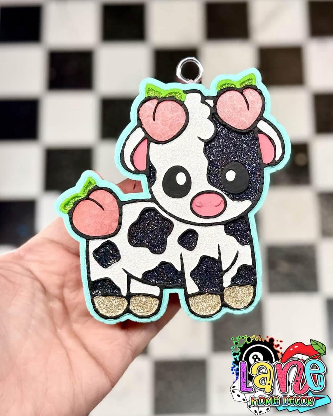 Peach Cow Freshie Mold, western freshie molds, fruit freshie mold, peach freshie mold, summer freshie mold, cute cow soap molds