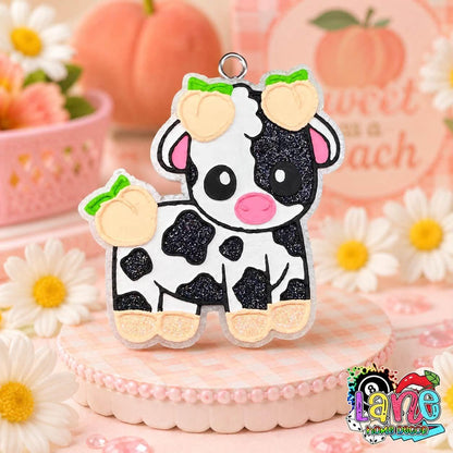 Peach Cow Freshie Mold, western freshie molds, fruit freshie mold, peach freshie mold, summer freshie mold, cute cow soap molds