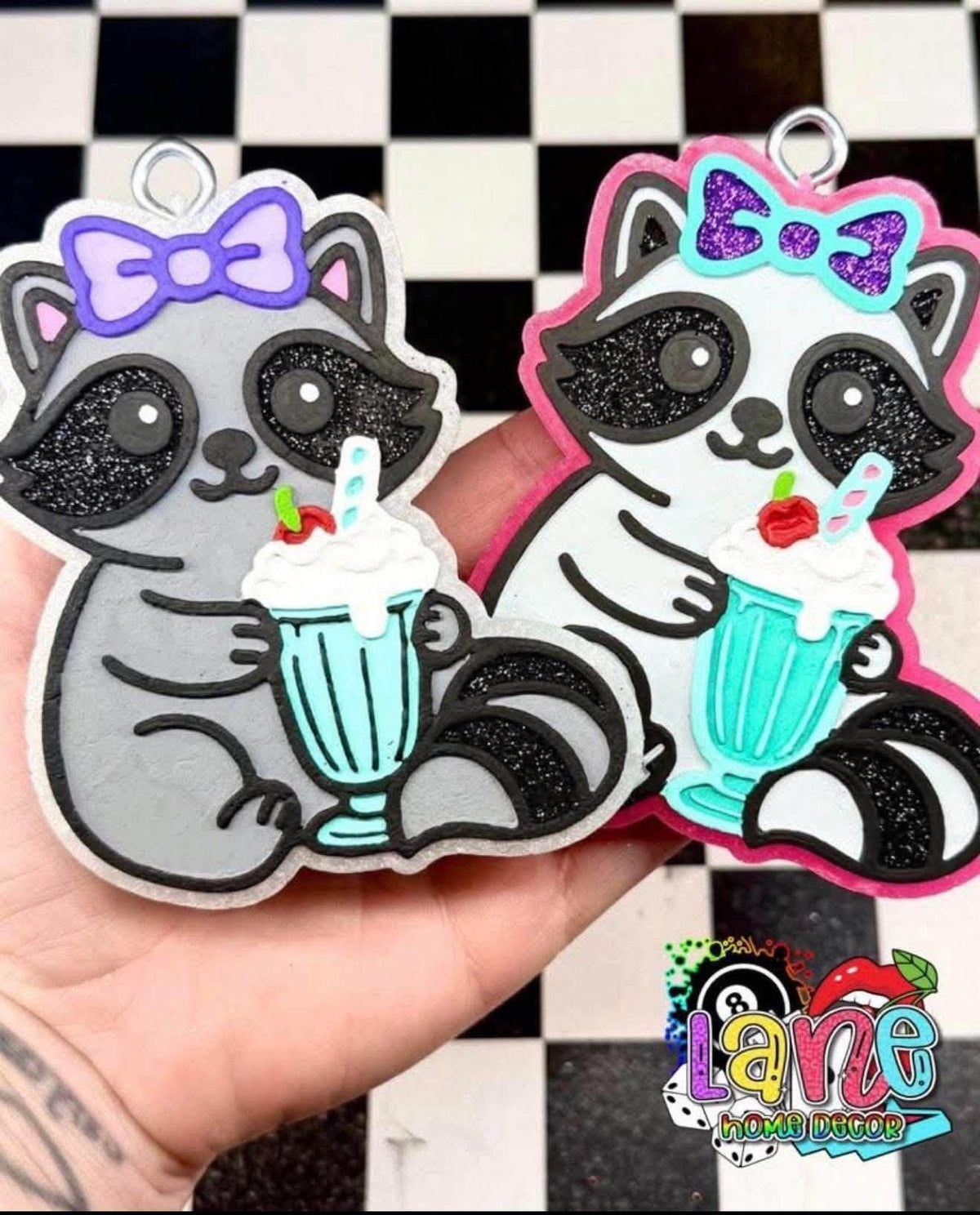 Spa Raccoon Freshie Mold for summer, car freshie design oven safe silicone mold for wax, ice cream mold for bath bombs