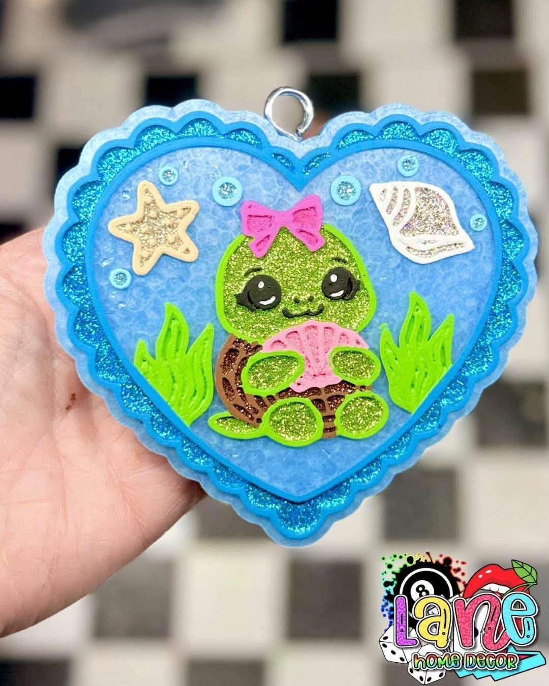Turtle Heart Freshie Mold, Summer Freshie Molds, Animal Freshie Molds, Ocean Freshie Mold, Beach Freshie Mold, Swimming Freshie