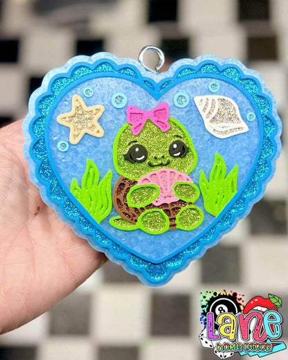 Turtle Heart Freshie Mold, Summer Freshie Molds, Animal Freshie Molds, Ocean Freshie Mold, Beach Freshie Mold, Swimming Freshie