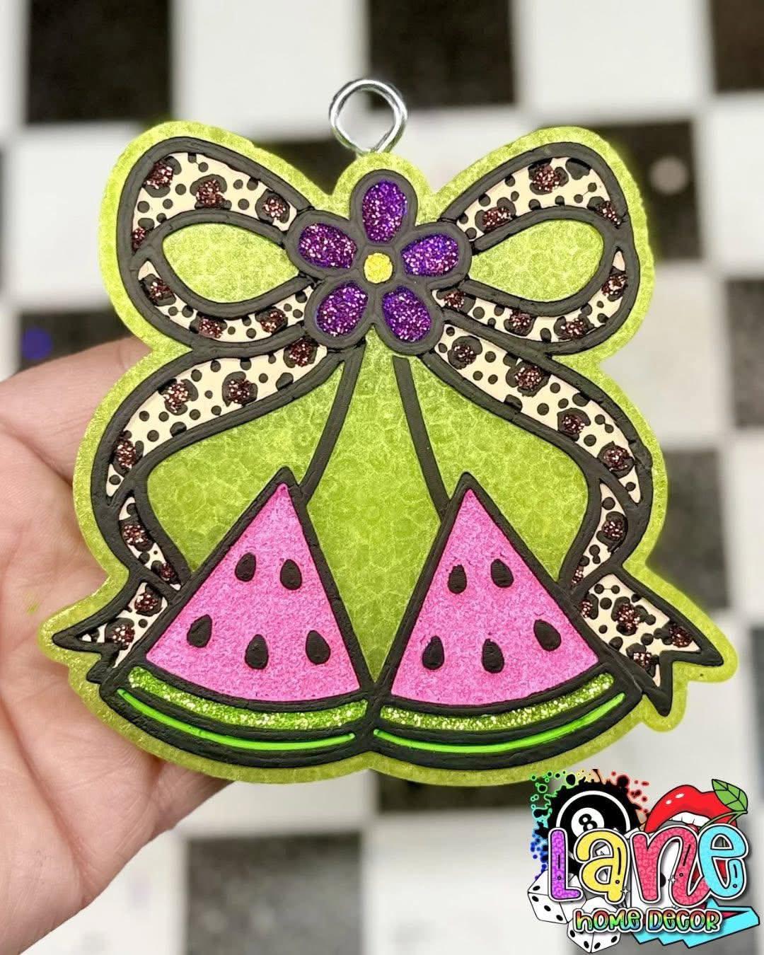 Watermelon Cherries Freshie Mold, summer freshie molds, floral watermelon mold, watermelon soap mold, girly coquette freshie mold