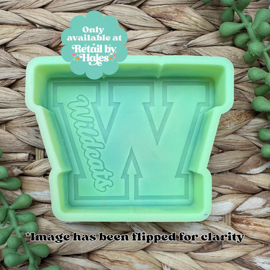 Wildcats Freshie Mold Varsity W Silicone Car Freshie Mold School Spirit Mascot Mold Wax Melt Soap Concrete Plaster Mold
