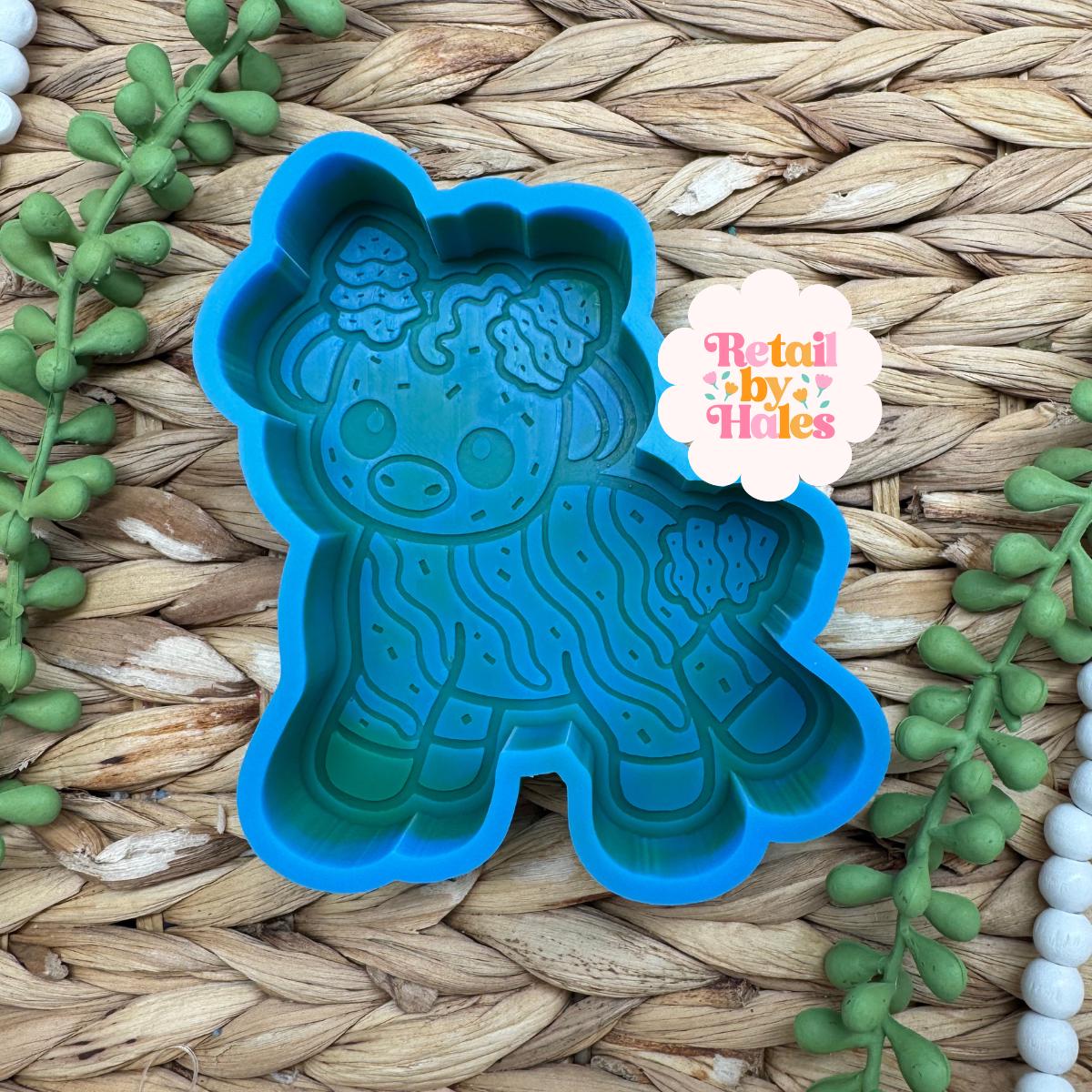 Christmas Snack Cake Cow Freshie Mold Holiday Cow Silicone Car Freshie Mold Wax Melt Soap Concrete Plaster Mold
