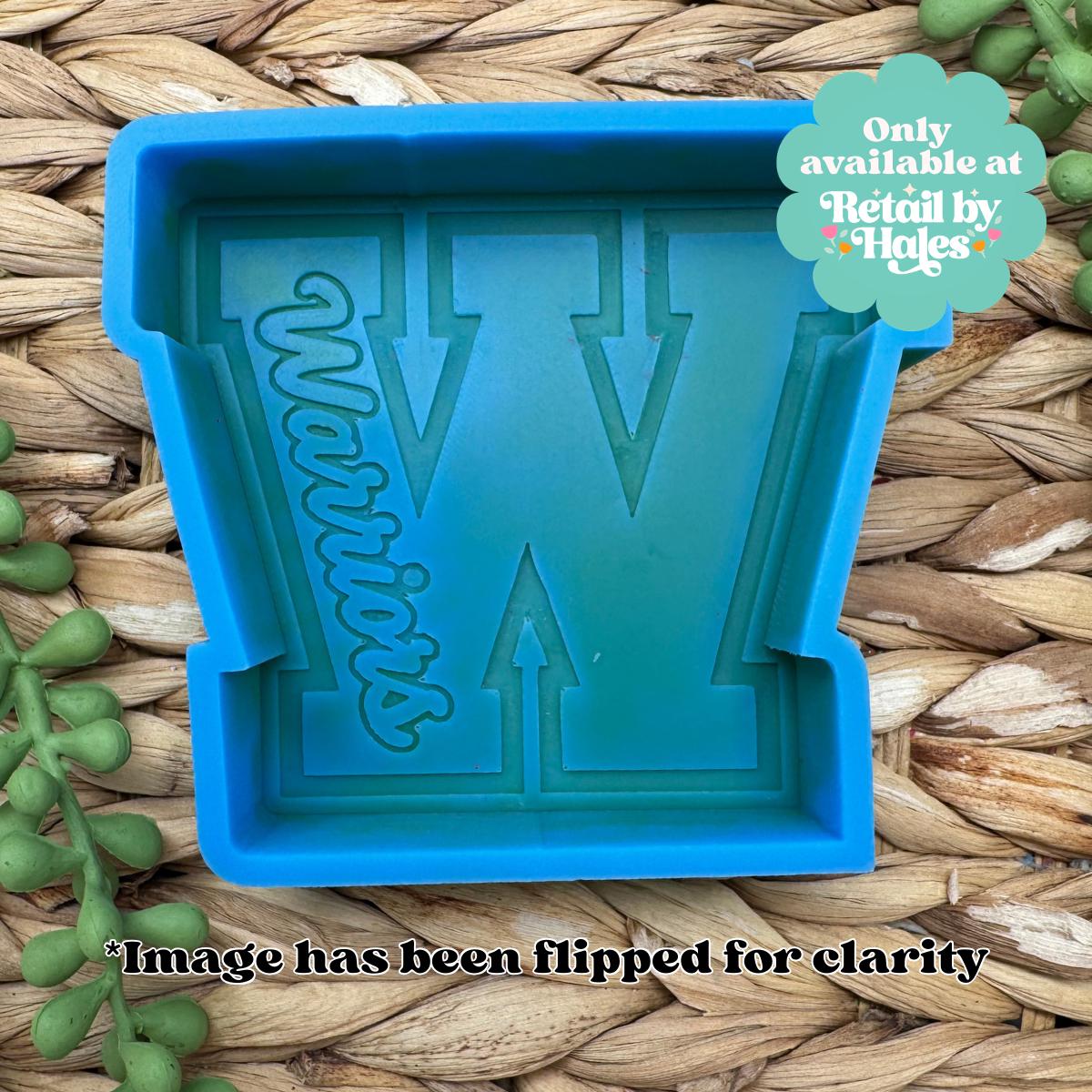 Warriors Freshie Mold Varsity W Silicone Car Freshie Mold School Spirit Mascot Mold Wax Melt Soap Concrete Plaster Mold