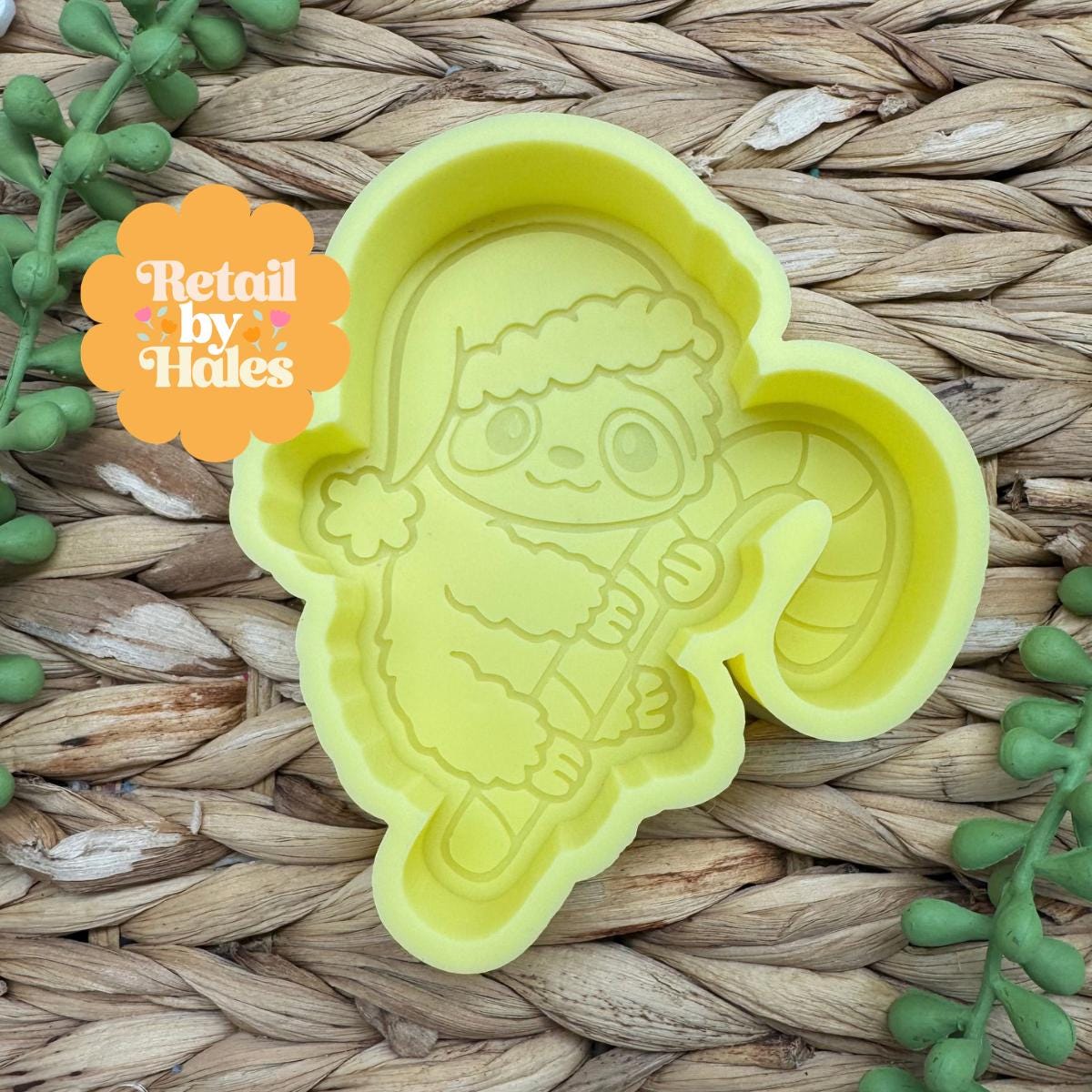 Christmas Sloth Freshie Mold Candy Cane Sloth Silicone Car Freshie Mold Santa Sloth Wax Melt Soap Concrete Plaster Mold
