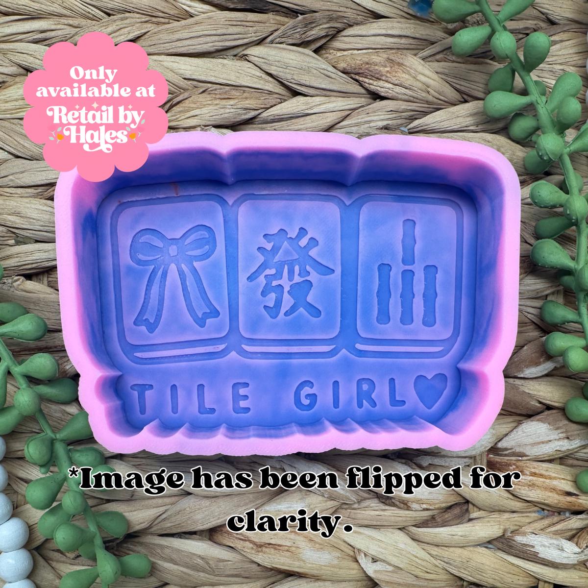 Tile Girl Mahjong Freshie Mold Mahjong Tiles Silicone Car Freshie Mold Mahjong Lover Gift Wax Melt Soap Concrete Plaster Mold