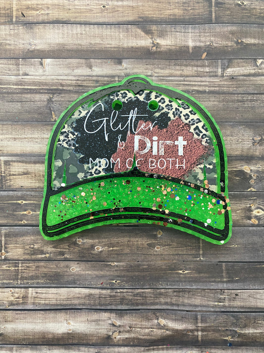 Glitter and Dirt Mom Baseball Cap Freshie