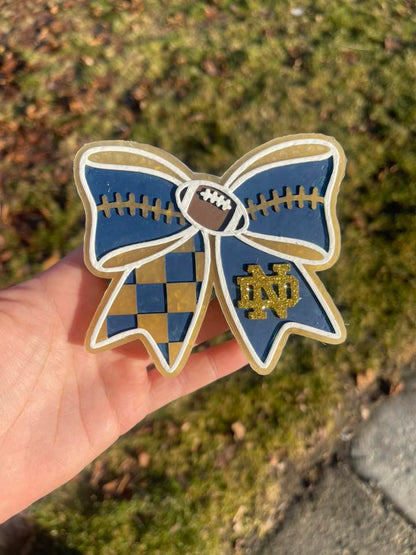 Notre Dame Football Bow Insert Freshie Mold