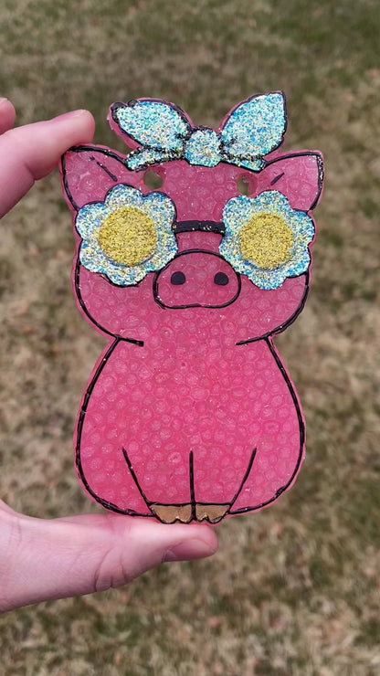 Pig with Flower Glasses Mold