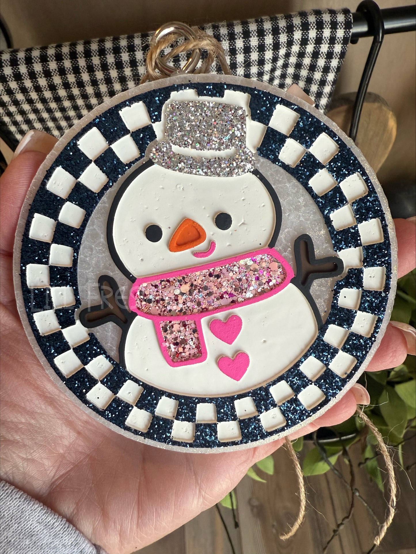 Snowman Round Insert for Circle Freshie Mold