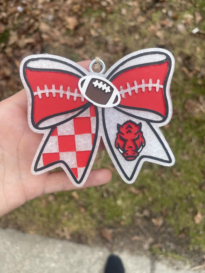 Razorback Arkansas Football Bow Insert Freshie Mold