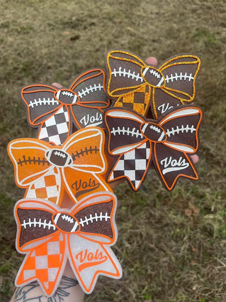 Vols Tennessee Volunteer Football Bow Insert Freshie Mold