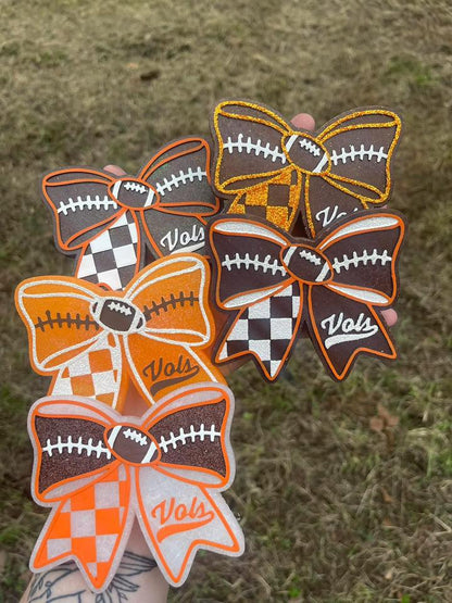 Vols Tennessee Volunteer Football Bow Insert Freshie Mold