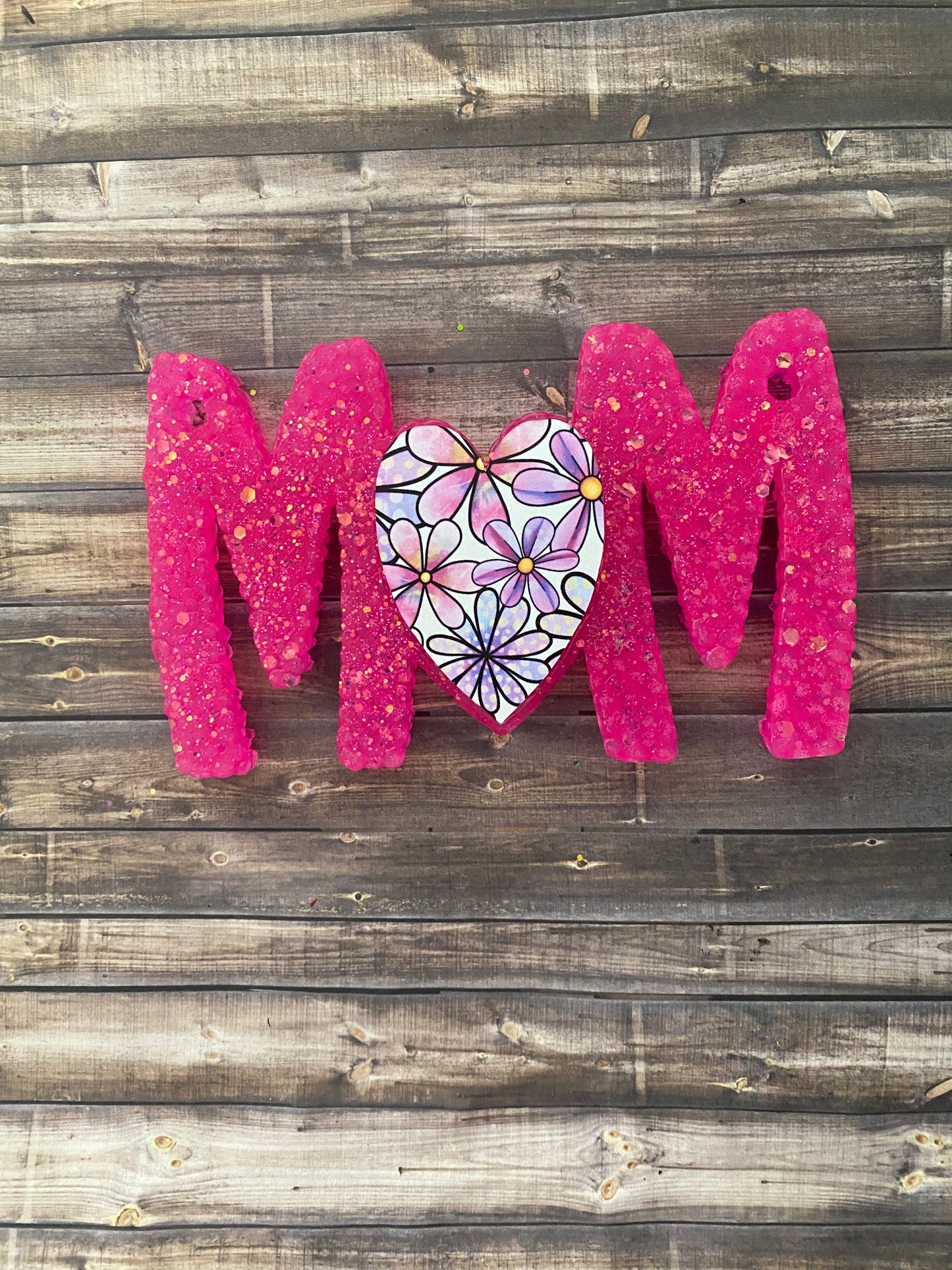 Mom Patterned Heart Freshie