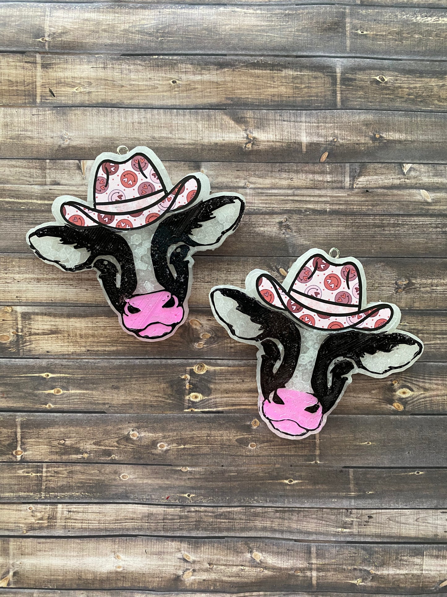 Valentine Cows with Cowboy Hat Vent Clip Freshie